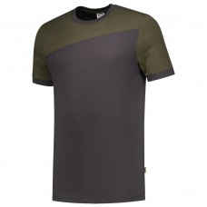TRICORP T-SHIRT BICOLOR NADEN 102006 DONKERGRIJS/ARMY MAAT 3XL ( a 1 st  )