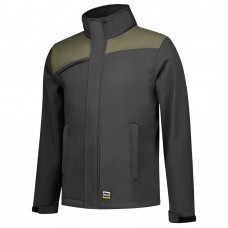 TRICORP SOFTSHELL JAS BICOLOR NADEN 402021 DONKERGRIJS/ARMY MAAT XXL ( a 1 st  )