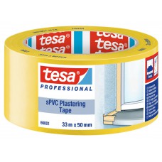 TESA BEKISTINGSSTAPE STANDAARD ZACHT PVC GEEL DIKTE 0.12MM 50MM ROL 33MTR ( a 1 ROL )
