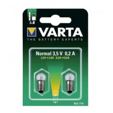 VARTA LAMP SCHROEF 3.3VOLT/0.3A NO.714 PER 2 STUKS GV ( a 1 krt )