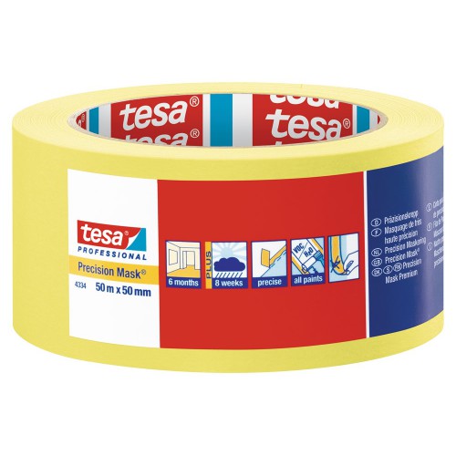 Tesa textieltape 50mm x 50M Geel – Verf Koning