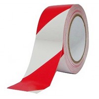 AFZETBAND ROOD-WIT ROL 500METER ( a 1 st  )